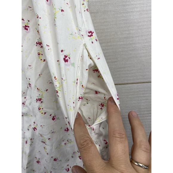 THE 1 FOR U Nightgown Sz M Floral Eyelet Lace Button Up Cotton Prairie - Picture 8 of 10